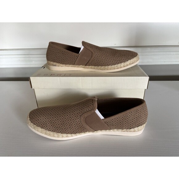 ESPRIT Women Size 9 Elene Breathable Slip On Flats Tan Espadrille Flats - Picture 1 of 8